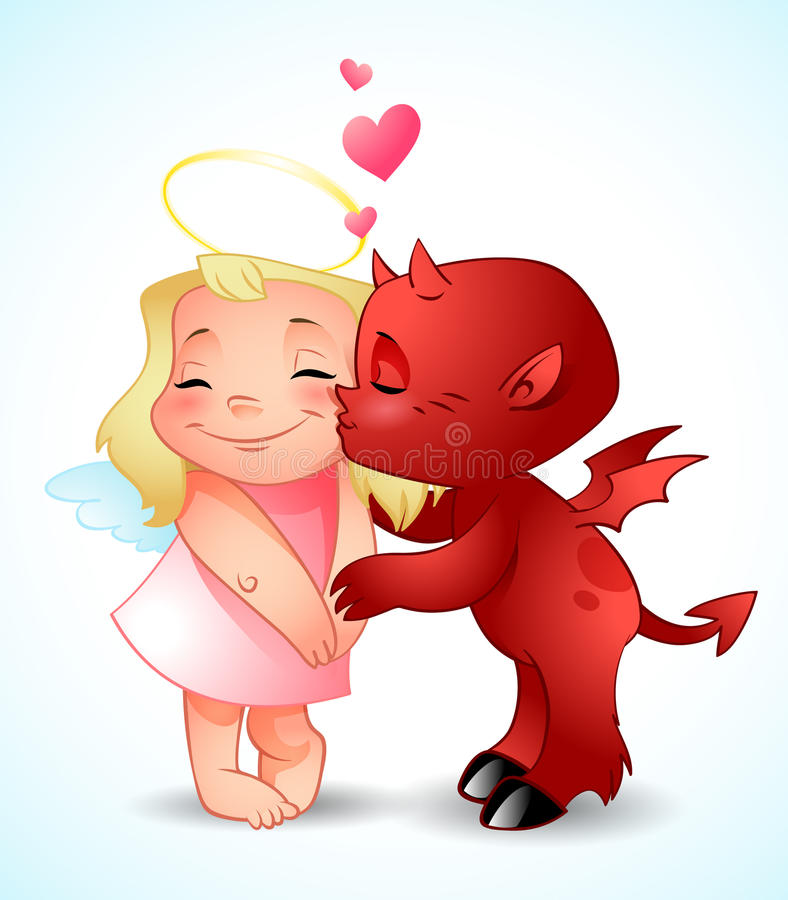 Картинка чертенка и ангелочками