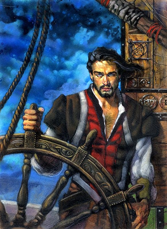 Капитан у штурвала картина