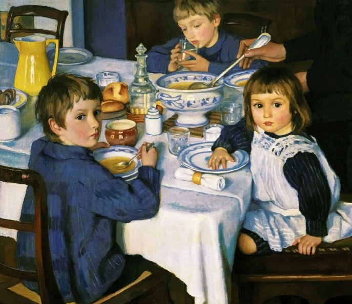 По картине З. Серебряковой За обедом