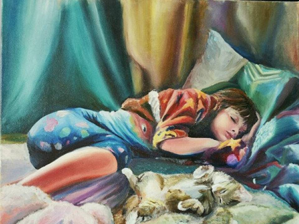 Картина сон. Картина спящая. Сон картина маслом. Девочка спит.