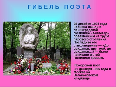 Есенин повесился в гостинице англетер