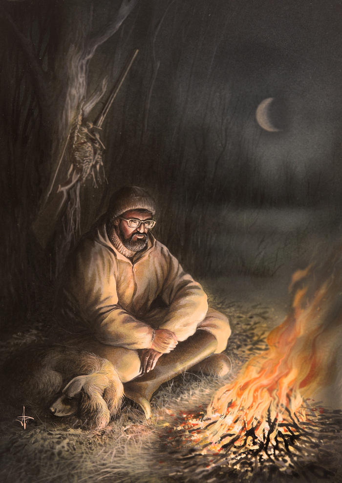 Люди у костра картина