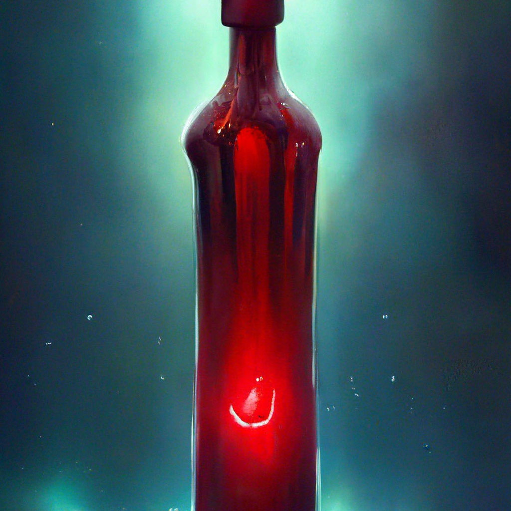 Алая капля неслышно скользит по бутылке...