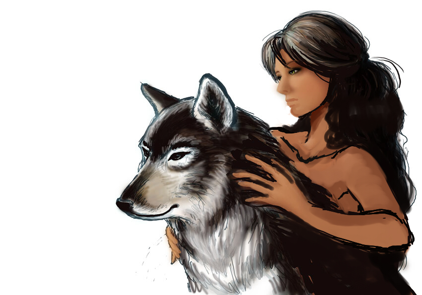 Картинки девушка с волком на аватарку