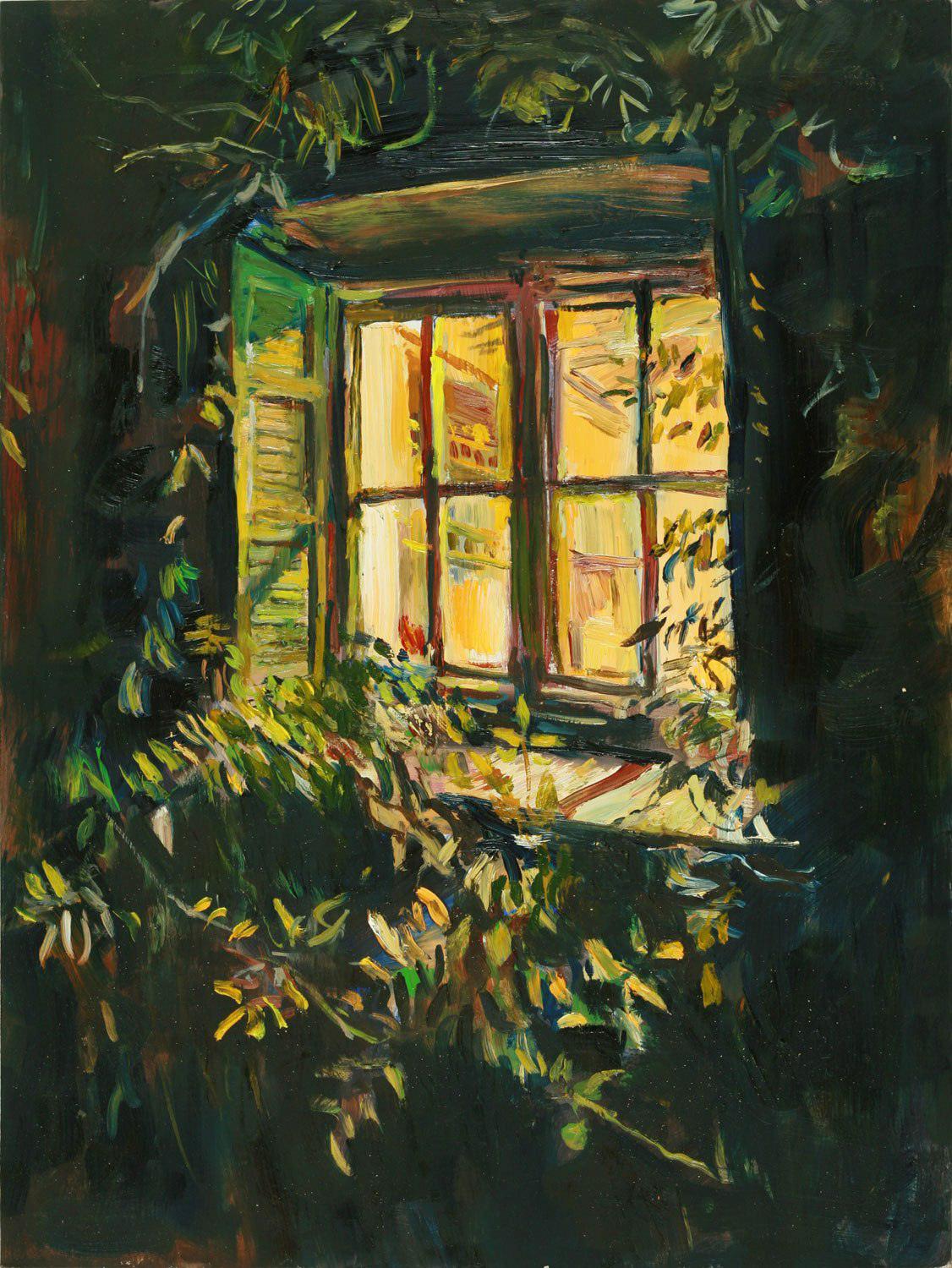 Вечер свет в окне. Окно живопись. Деревенское окно живопись. Свет в окне живопись. У окна картины художников.
