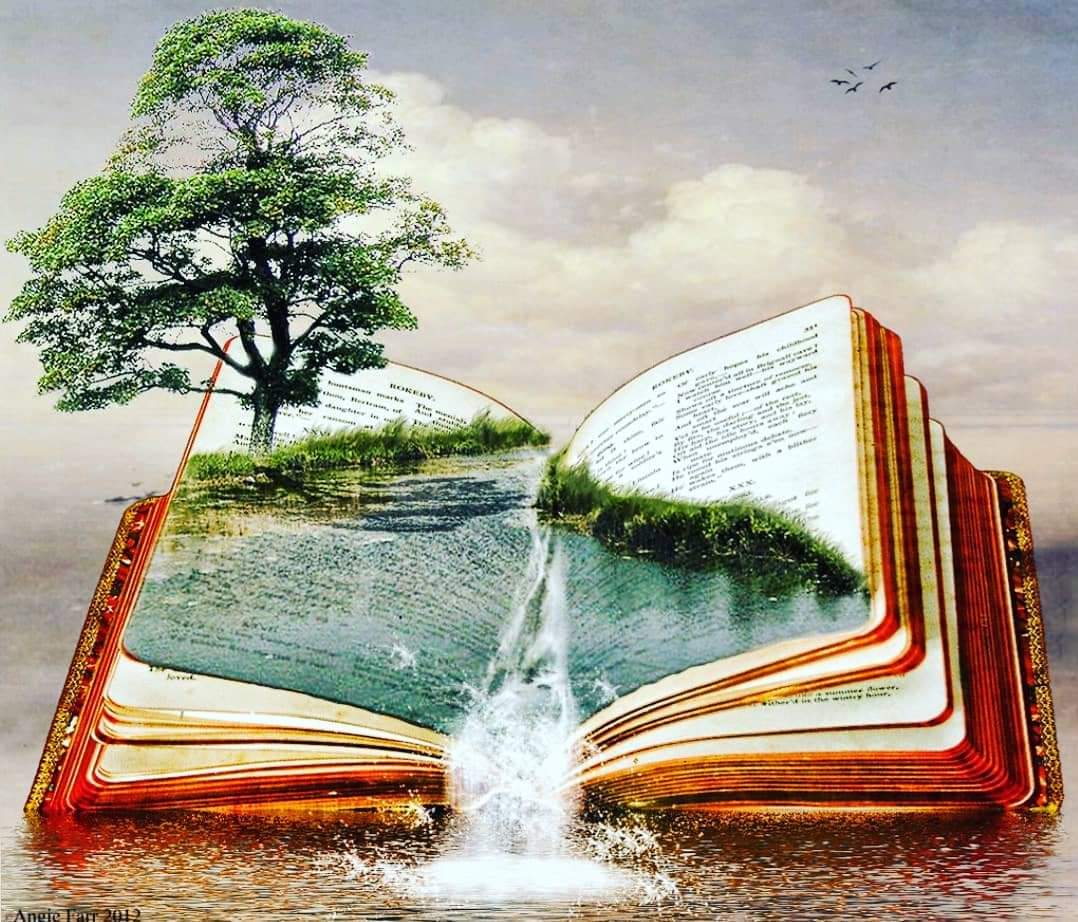 Книга в жизни общества. Ожившая Библия. Дерево при потоках вод. Дерево с книгами. Раскрытая книга.