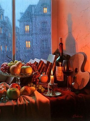 Дождь барабанил по стеклу