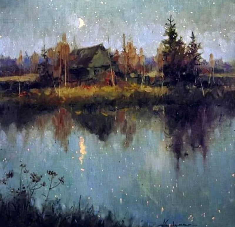 Серебрится месяц