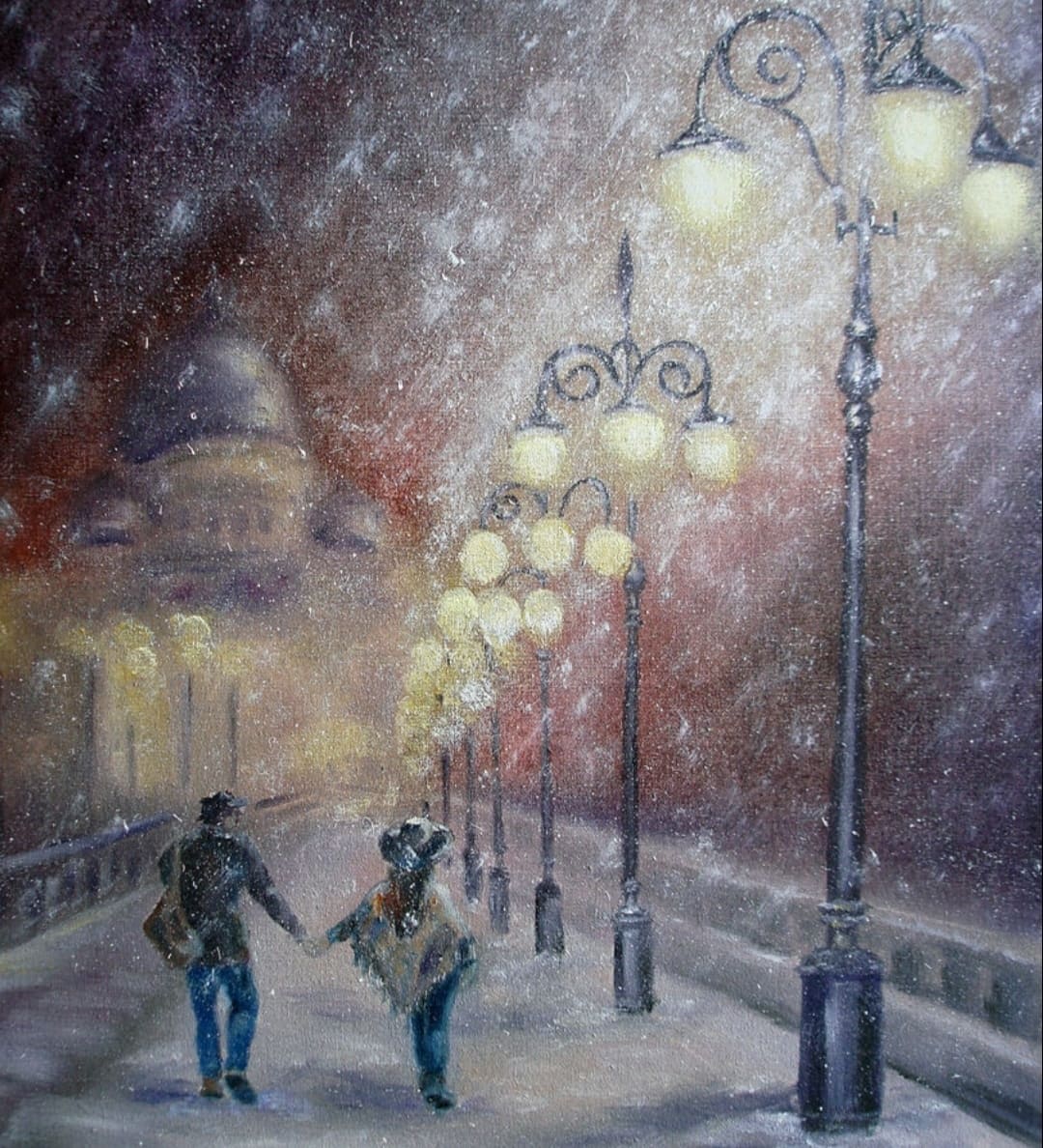 Зимняя романтика живопись