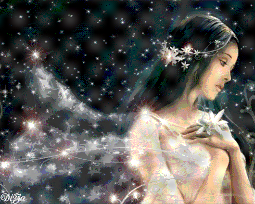 светлая ночь. сияющая женщина. тихо сияла. тихо сияла. звездные сны.