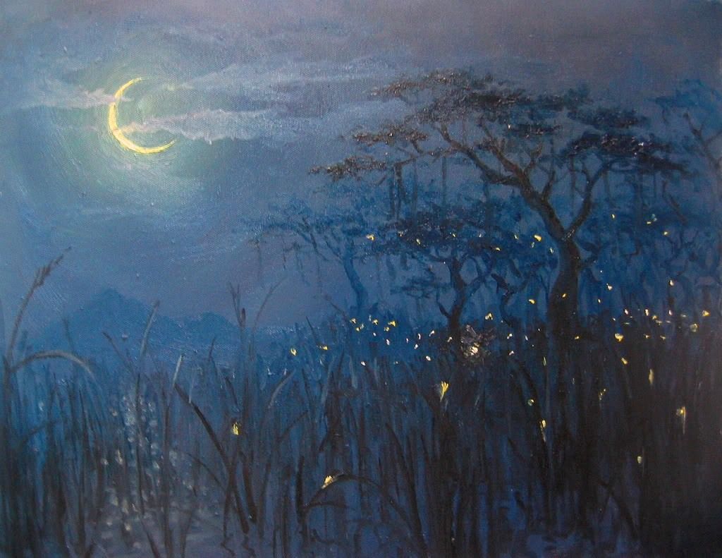 Картина месяц на небе
