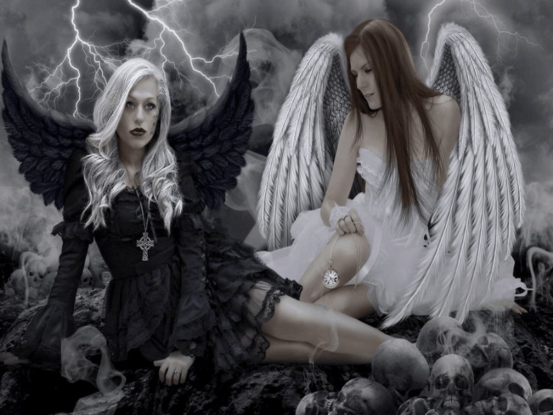 Черный и белый ангел картинки