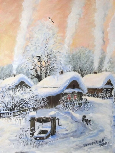 Дым из трубы как- будто свечка,