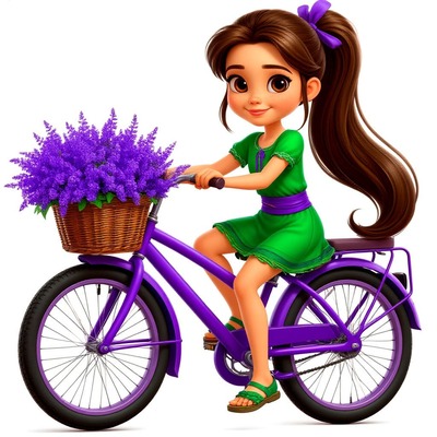 Девочка на велосипеде картинка для детей