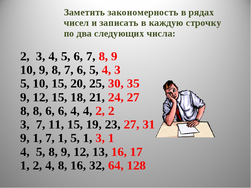 Найдите закономерность по которой составлены числа