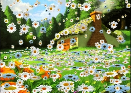 Домик из ромашек
