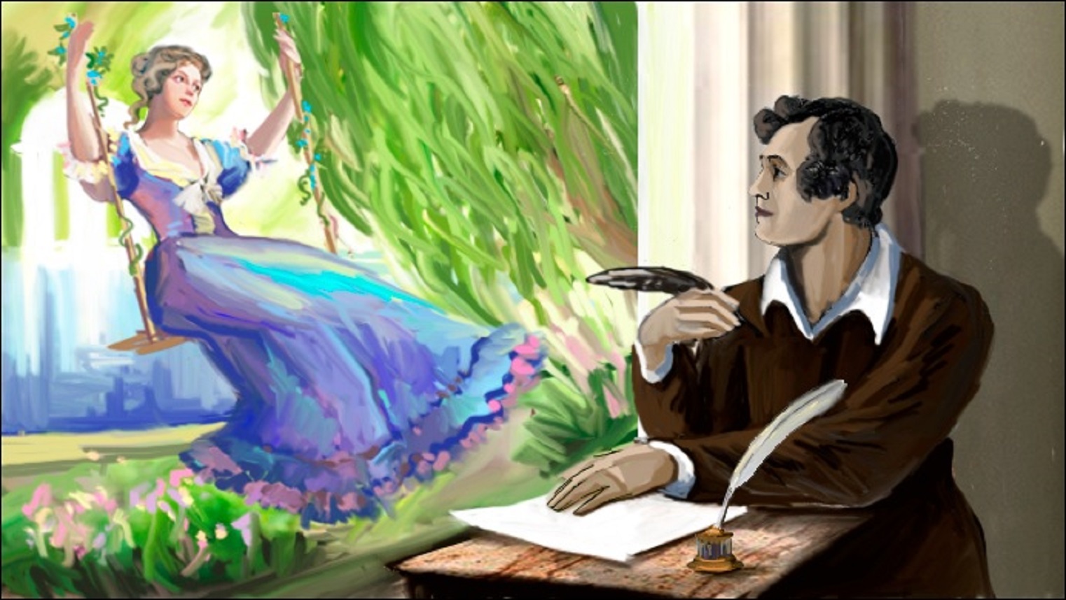 Поэт пишет стихи рисунки