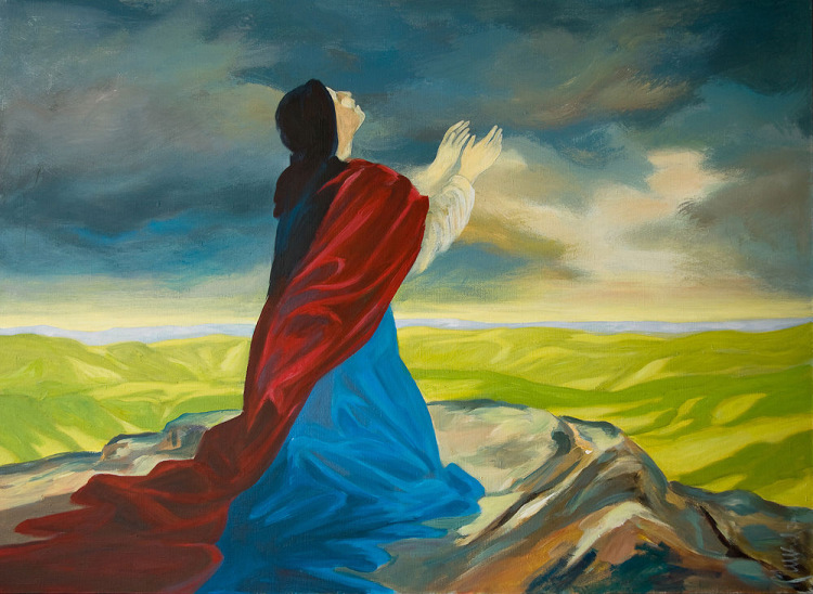 Мать молилась на коленях