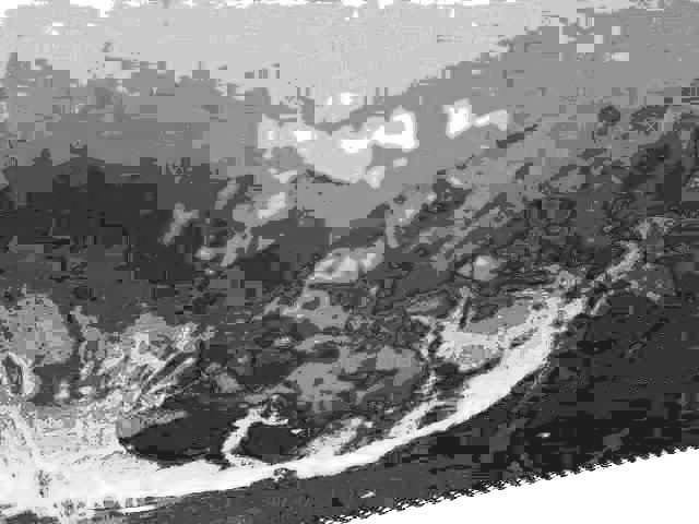 Чёрно - белые горы, как стерх