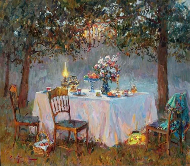 В августе вечером...