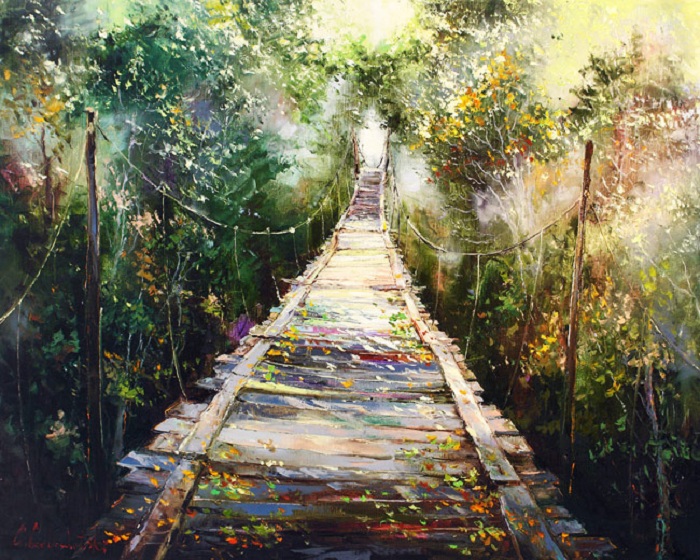 Картина мост. Глеб Голубецкий художник. Художник Глеб Голубецкий пейзажи. Глеб Голубецкий художник море. Глеб Голубецкий художник фото.