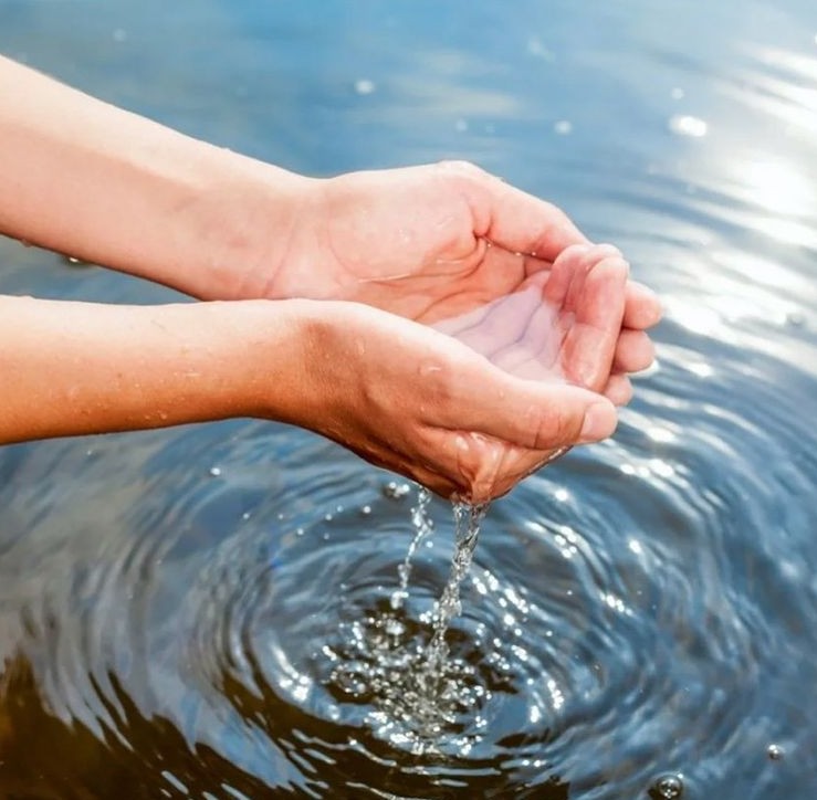 В ладошки наберу воды