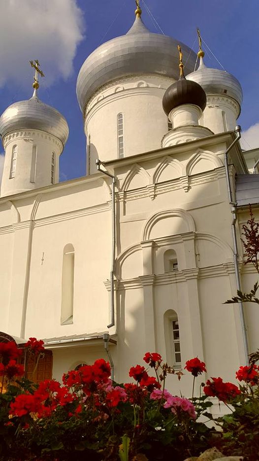 К иконам принесли цветы