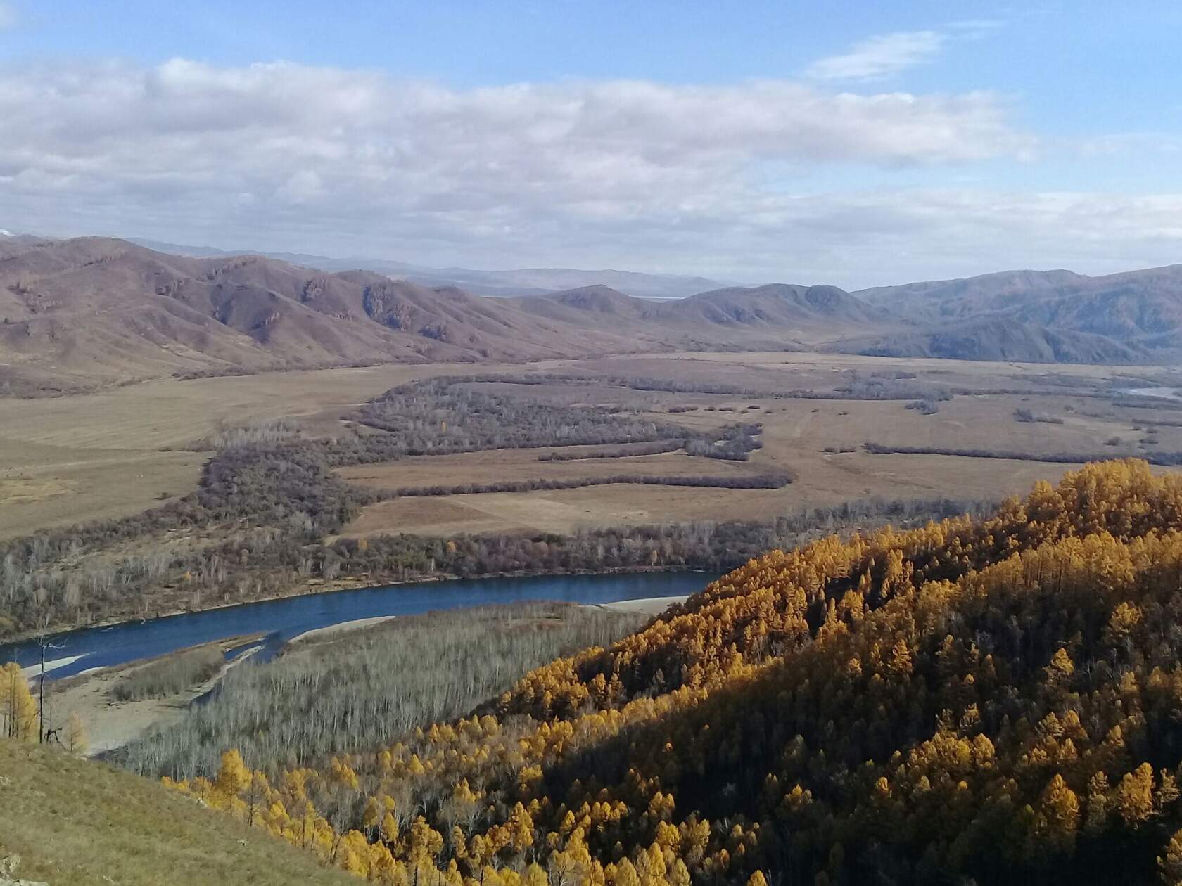 Над рекой густой туман