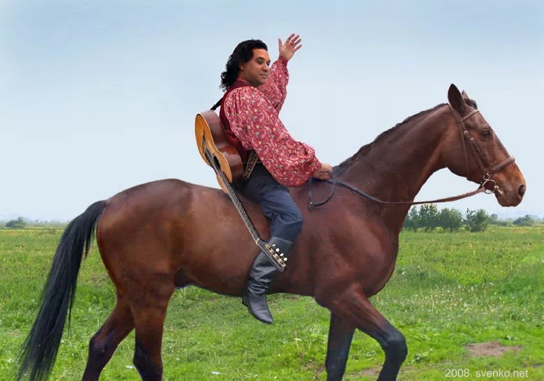 Horseback Riders. Two Attractive Women Ride Horses on a Green Meadow Stock Photo