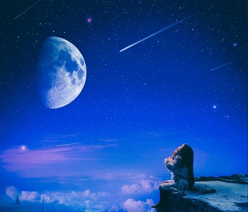 Ночное небо и звездопад