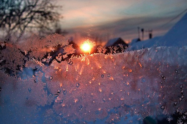 Зима закат душевно