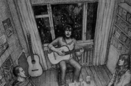 Сидим-гудим. Поём!