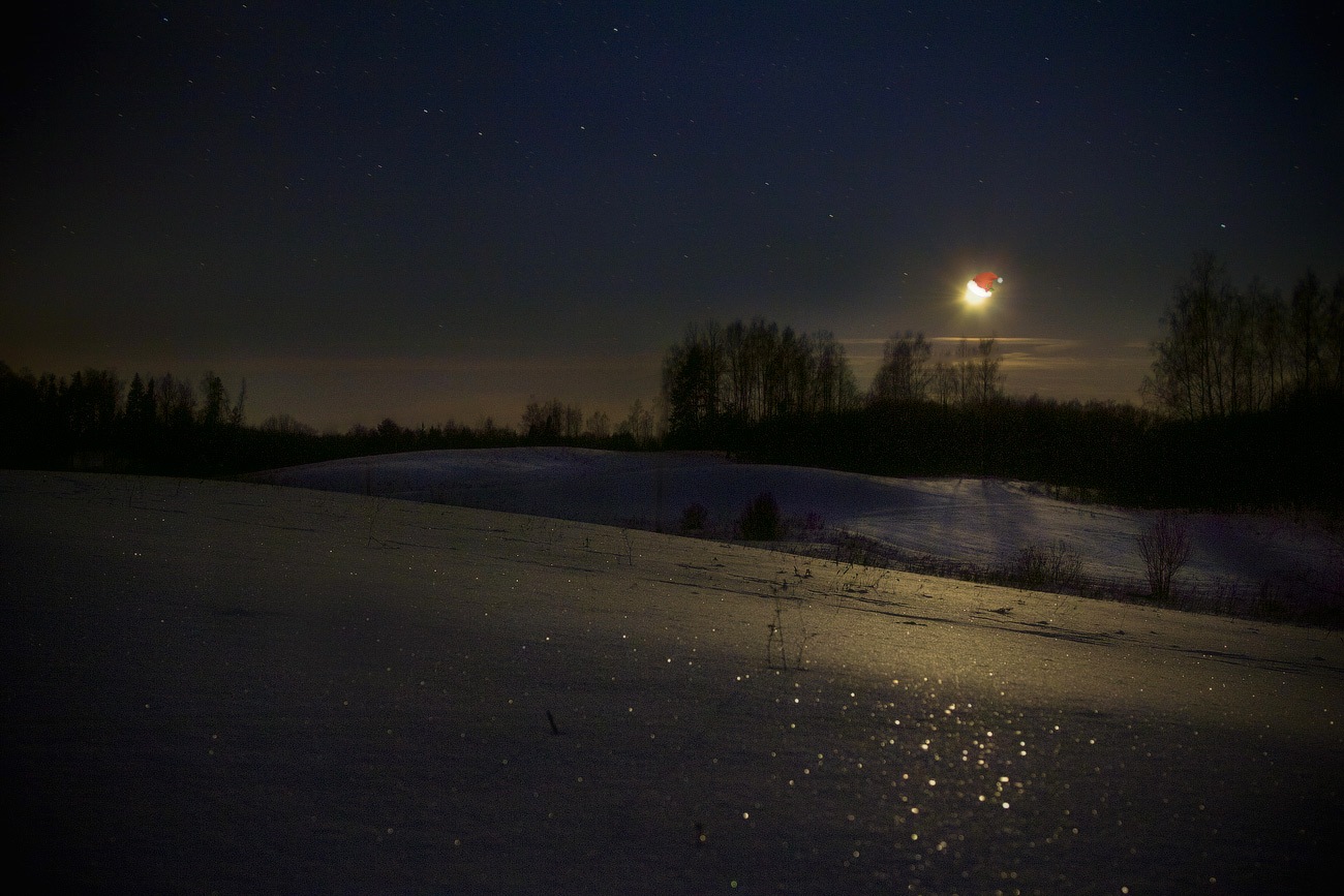 Ночное зимнее поле