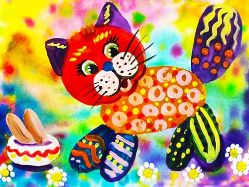 Разноцветный кот