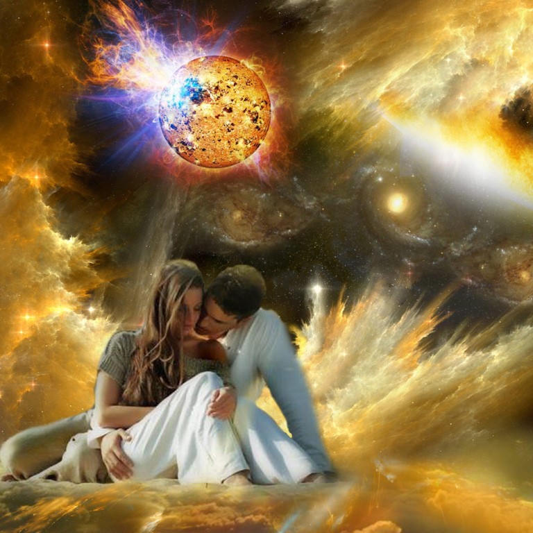 Родные души вместе. Космос любовь. Вселенная и любовь. Души вместе. Неземная любовь.