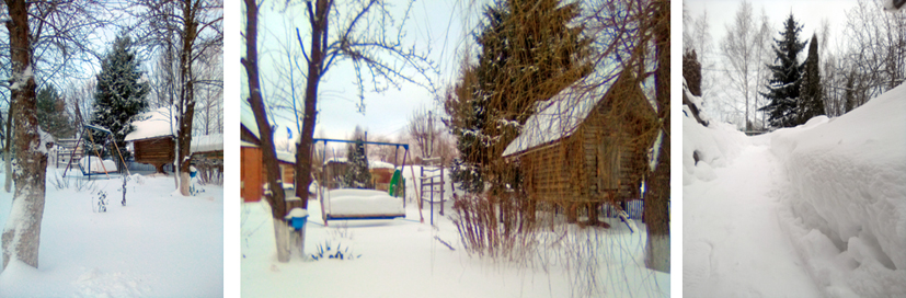 Сугроб уселся на качели