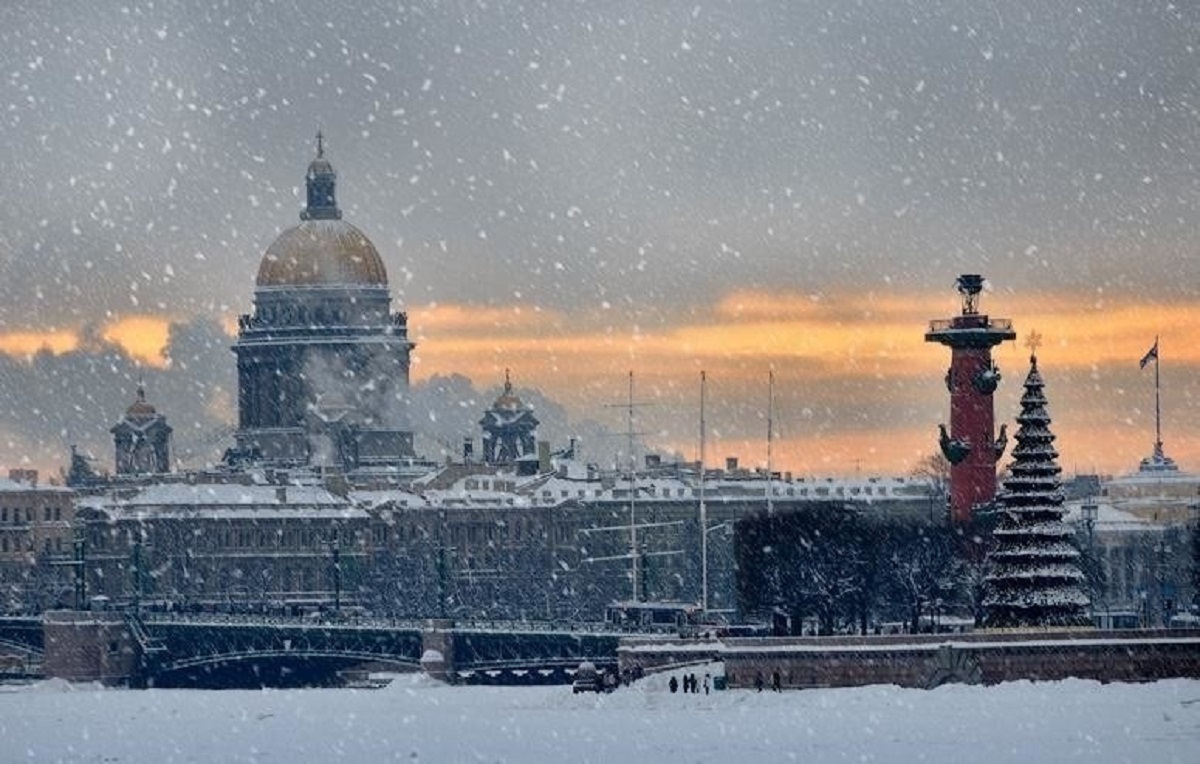 Санкт петербург снег
