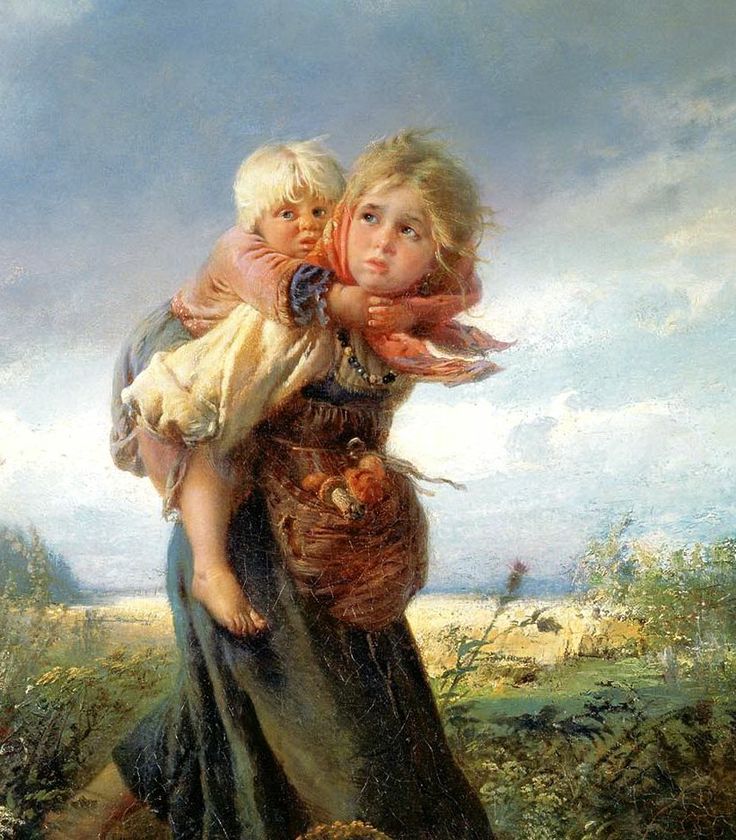 8. Дети бегущие от грозы 1872 г. К. Маковский