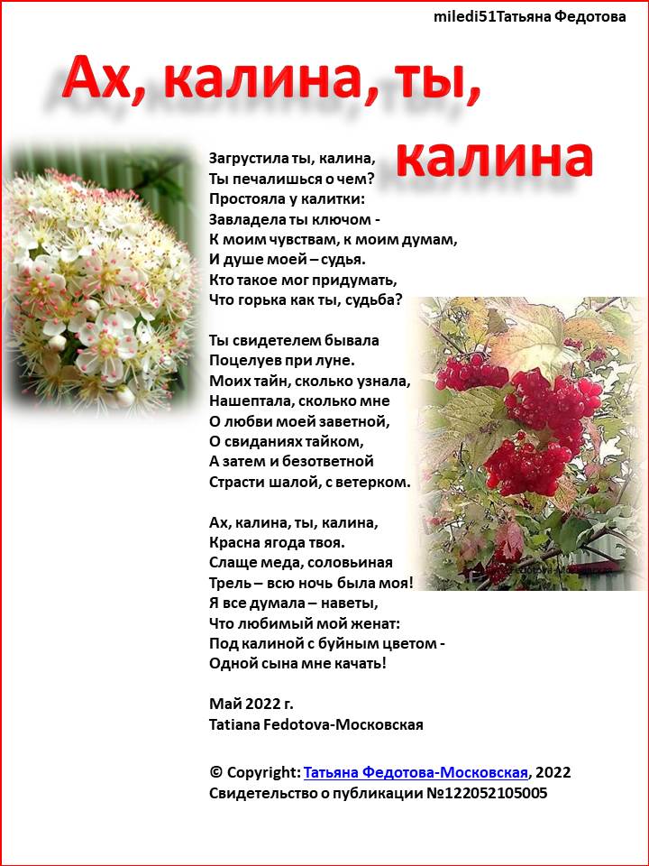 Ах, калина, ты, калина