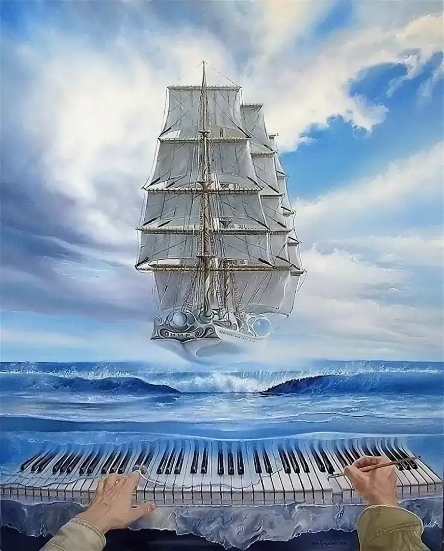 Корабль мечта текст. Небесный корабль. Музыкальный корабль. Корабль счастья. Сказочный парусник.