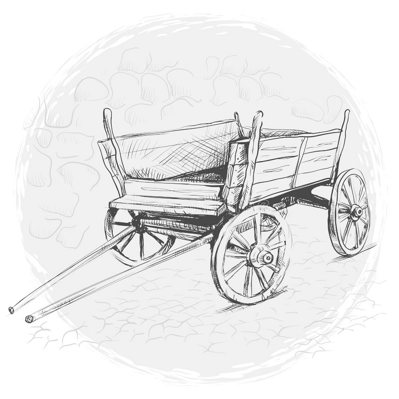 Телега рисунок для детей