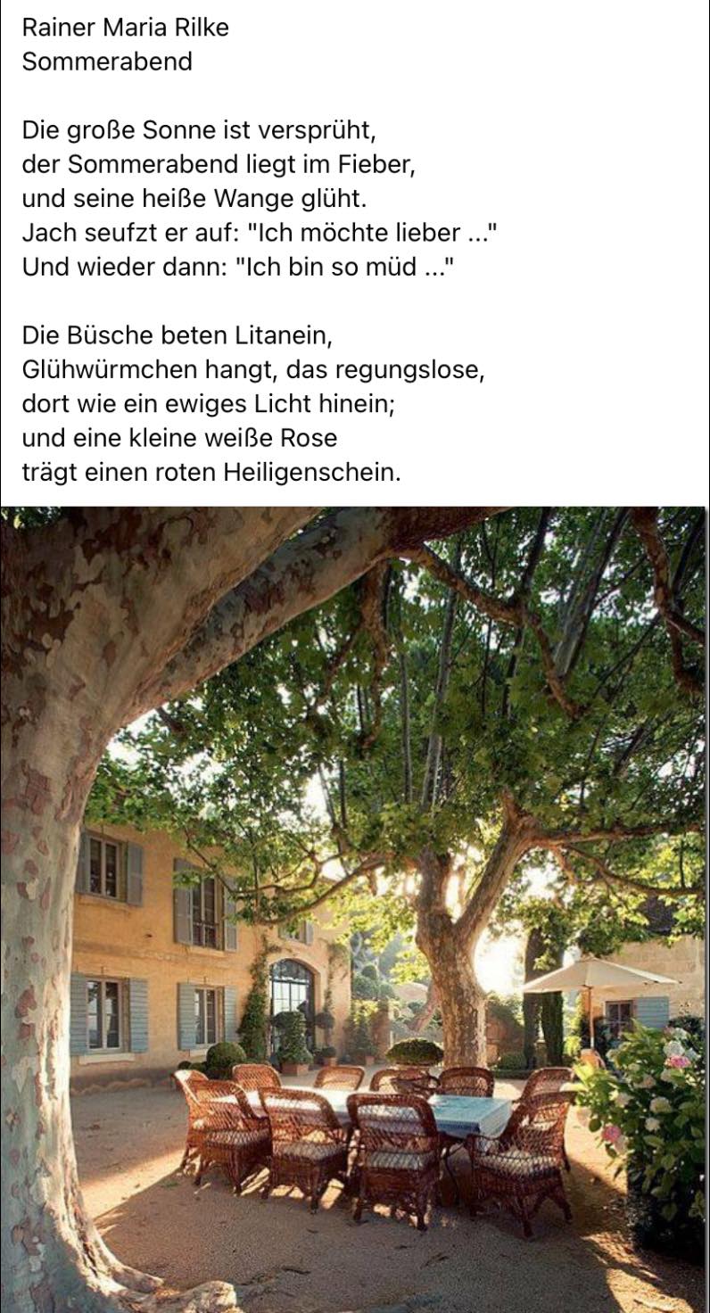 Перевод Р. -М. Рильке Летний вечер