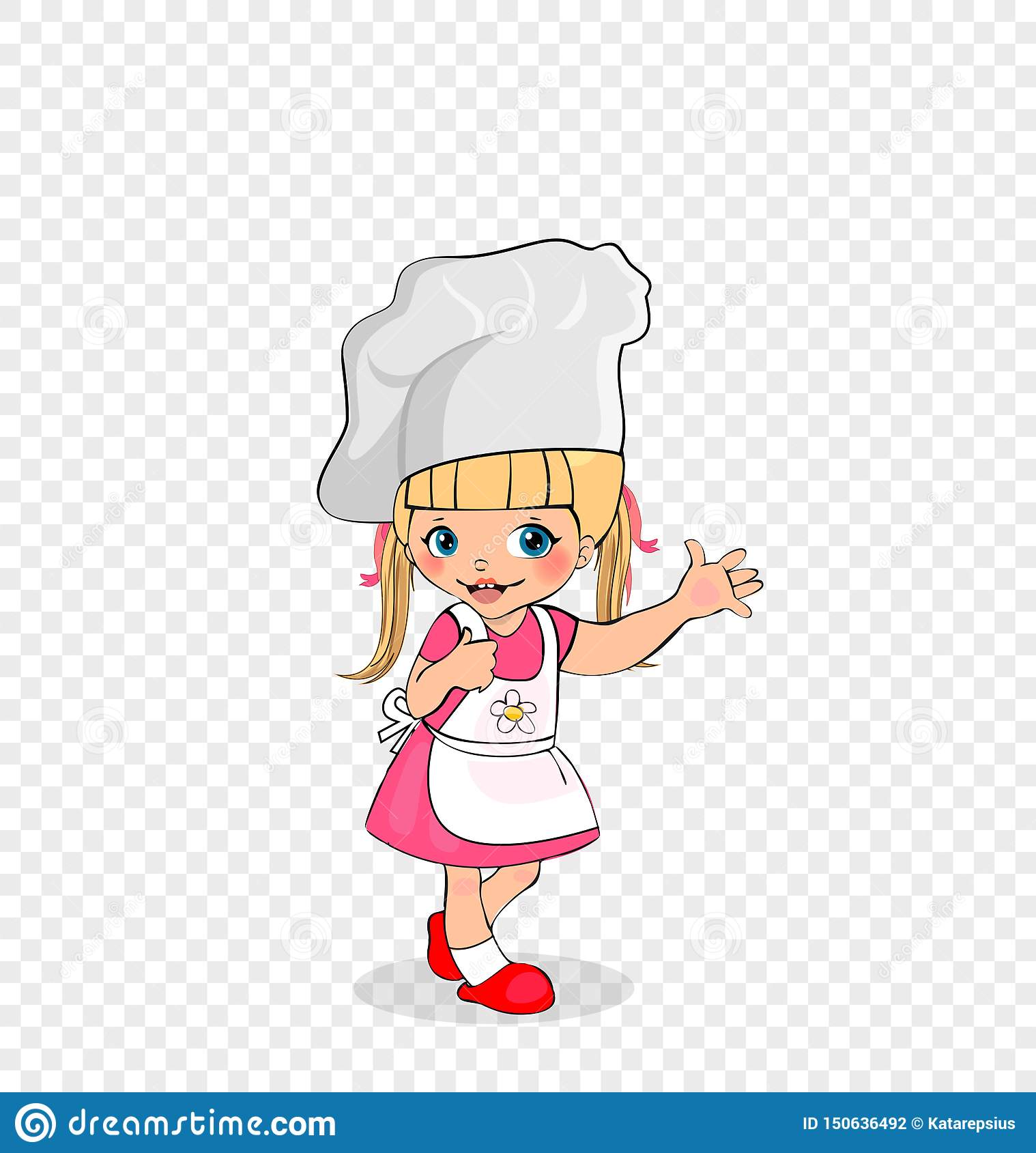 Мультяшный повар девочка