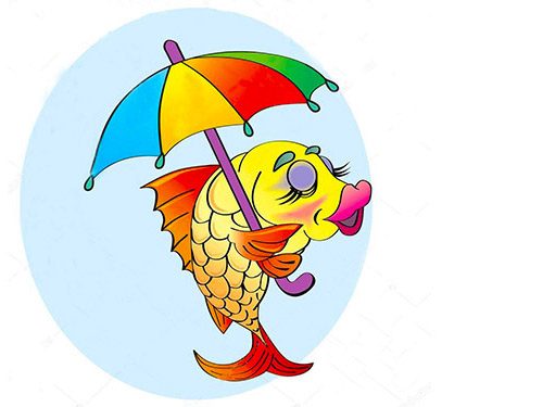 Рыбка с зонтом