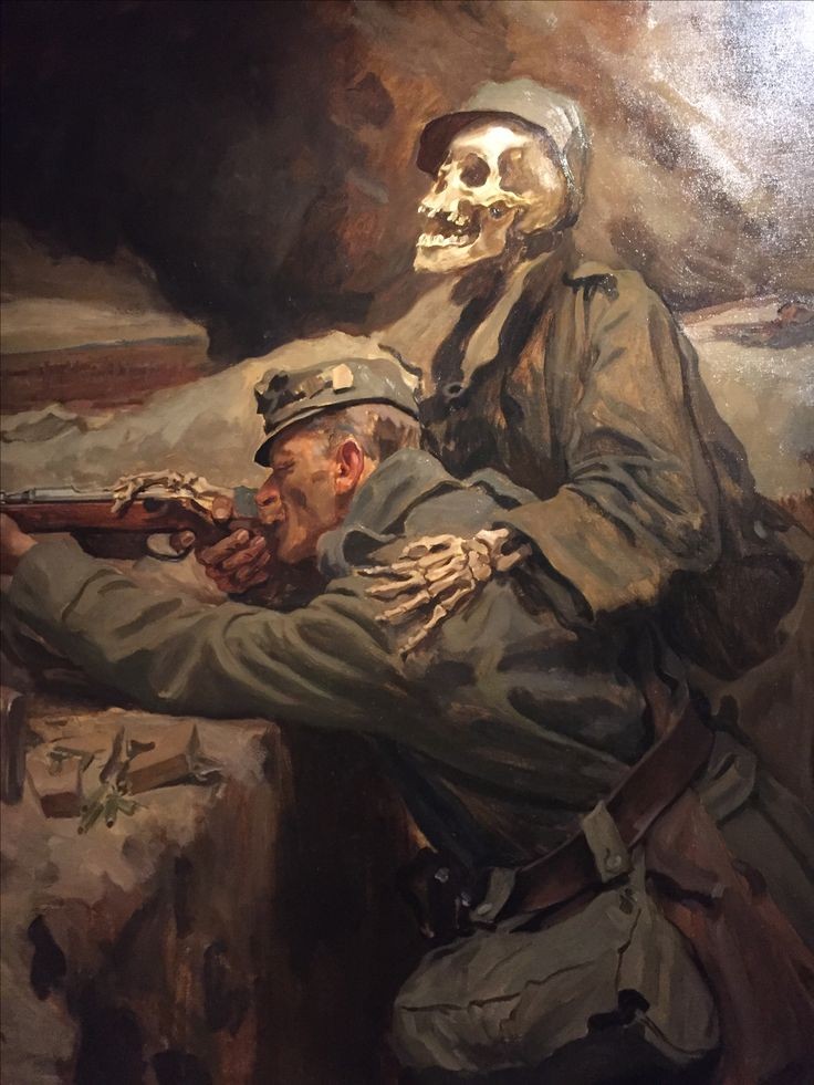 Череп в военной каске
