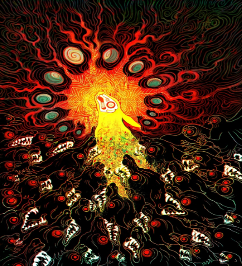 Цветной среди монохромных