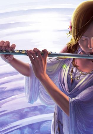 Флейта в цветах. Флейта. Девушка с флейтой. Флейтист фэнтези. Девушка с флейтой картина.