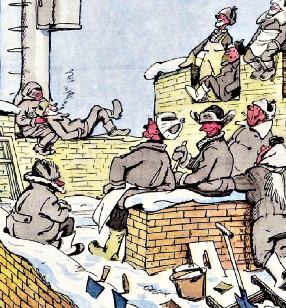 Гисторкнд. Журнал крокодил карикатуры. Юмор про строителей. Анекдоты про стройку. Строительный юмор.