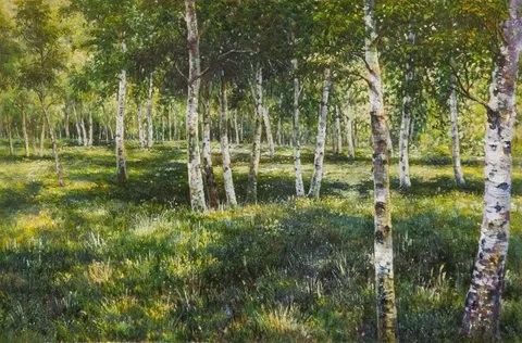 Березовая роща по картине И. Левитана