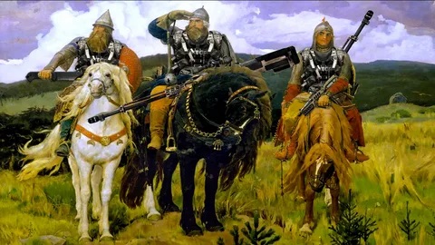 Три богатыря. По картине М. В. Васнецова